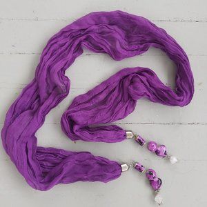 Violet Beaded Scarf